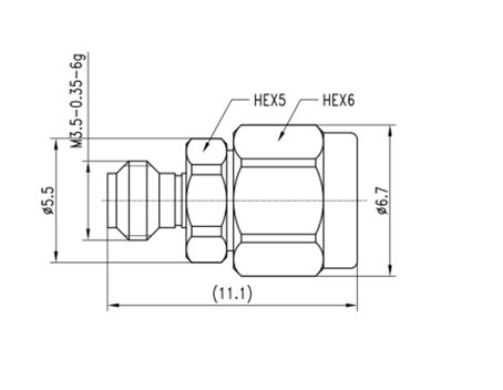 0.8mm Female to 1.0mm Male Adapter