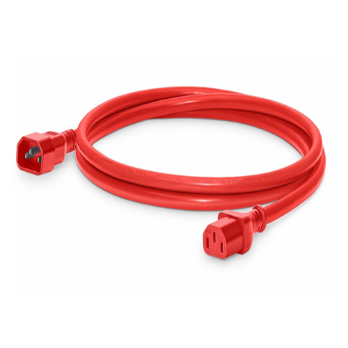 3ft (0.9m) 14AWG 250V/15A Power Extension Cord, Red