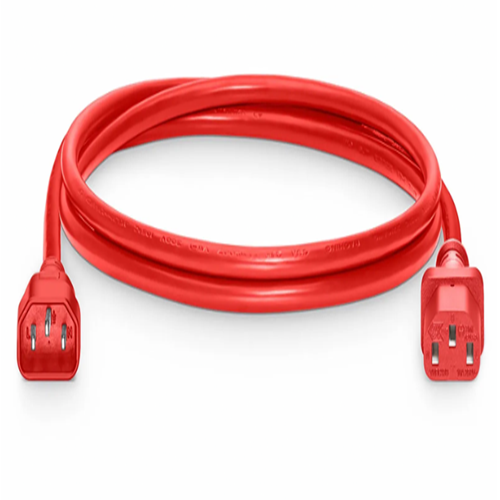 10ft (3m) 14AWG 250V/15A Power Extension Cord, Red