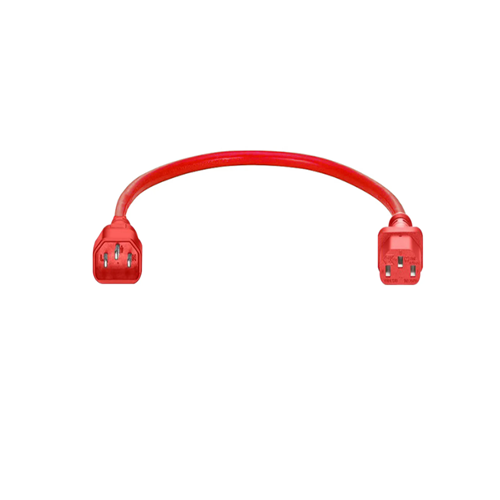 1ft (0.3m) 14AWG 250V/15A Power Extension Cord, Red