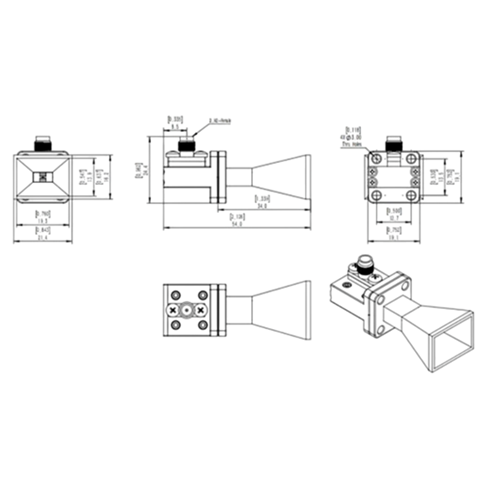 2.4mm Dual linear polarized horn Antenna