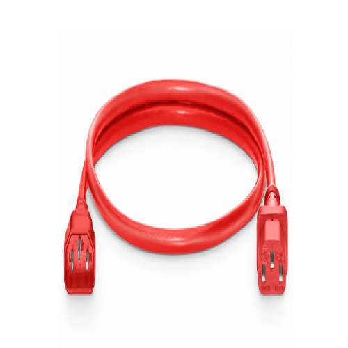 2ft (0.6m) 14AWG 250V/15A Power Extension Cord, Red