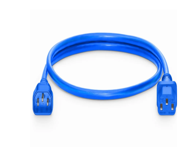 2ft (0.6m) 14AWG 250V/15A Power Extension Cord, Blue
